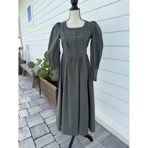 Scarlet Darkness Womens Maxi Dress Goth Witchy Renaissance Prairie Colonial Sm.